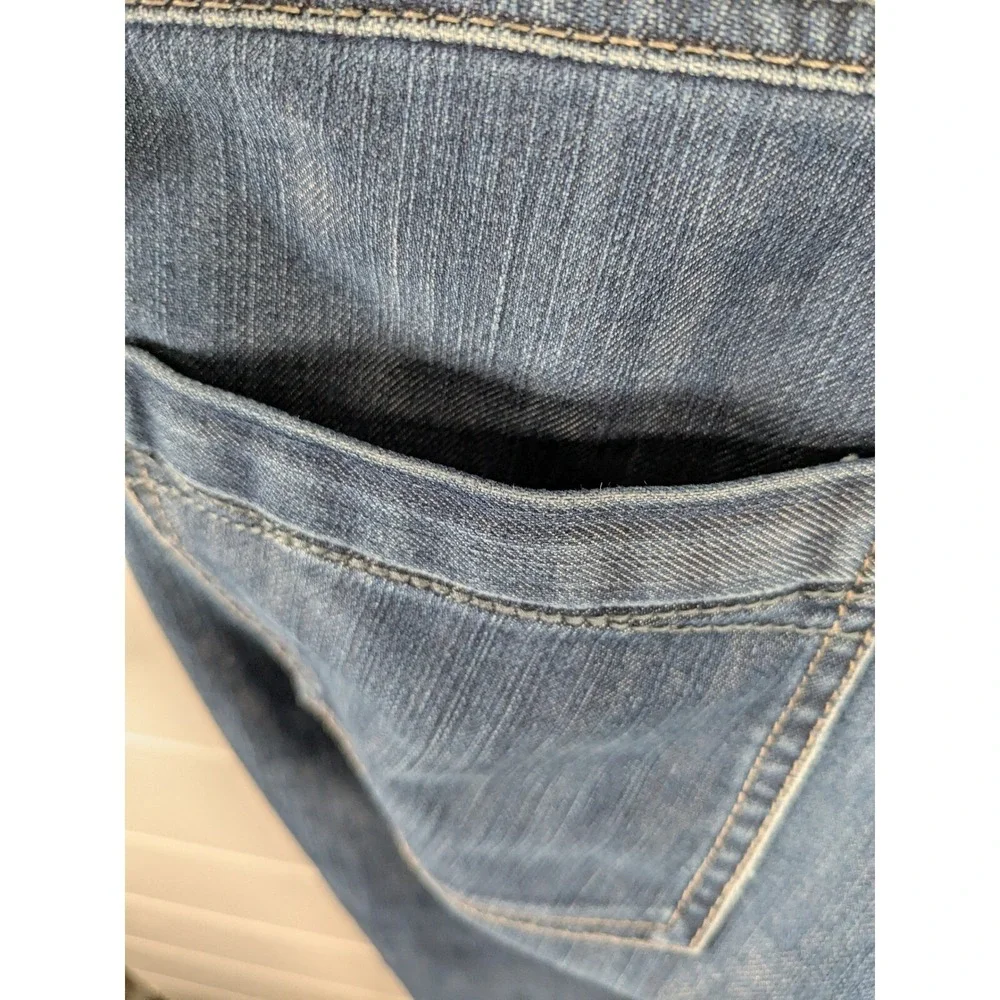 DL1961 Womens Joy Super High Rise Flare Jeans sz 28 Dark Wash Blue 4 Way Stretch - Picture 11 of 16